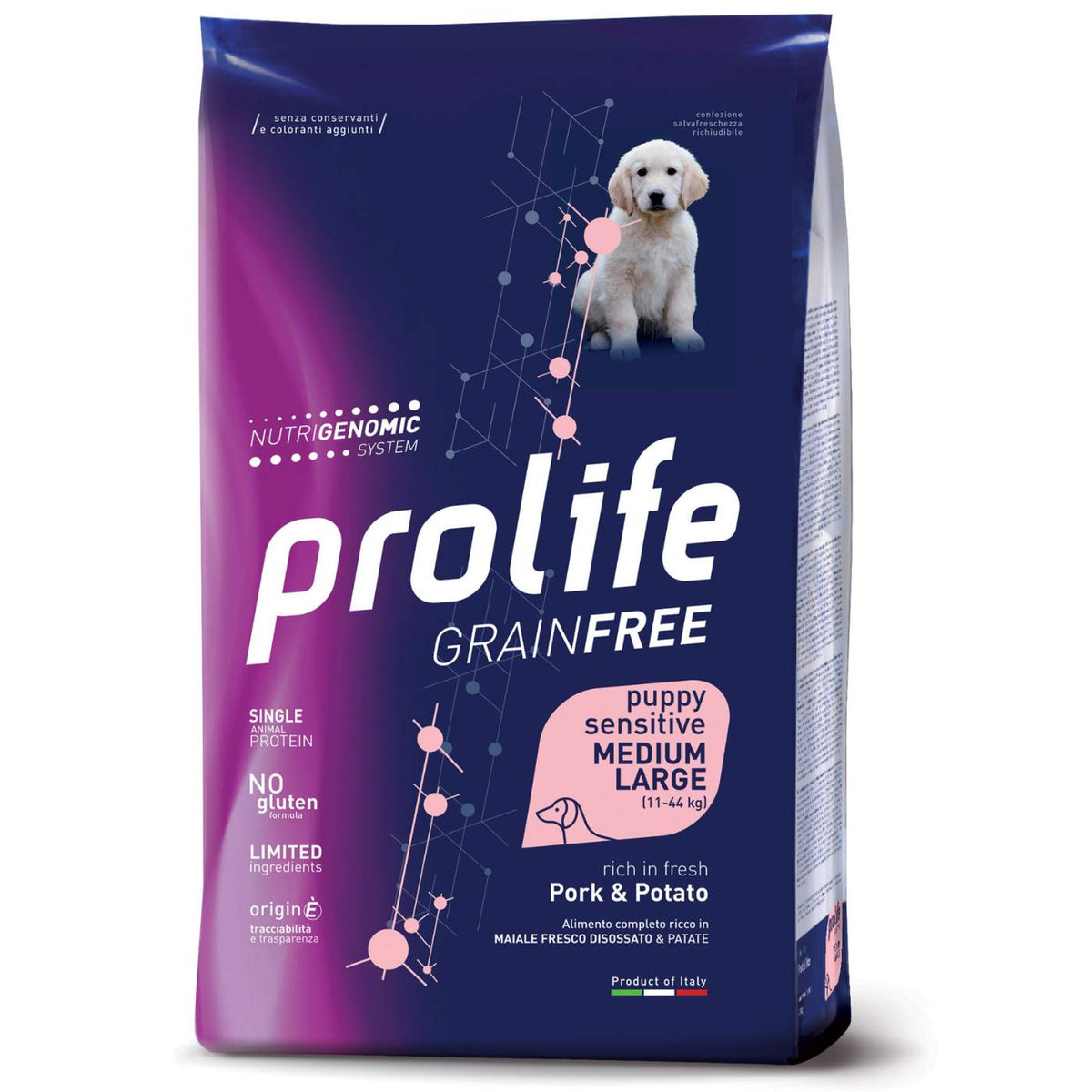 Prolife Grain Free Sensitive Puppy Medium Large Maiale e Patate per Cuccioli 10 Kg