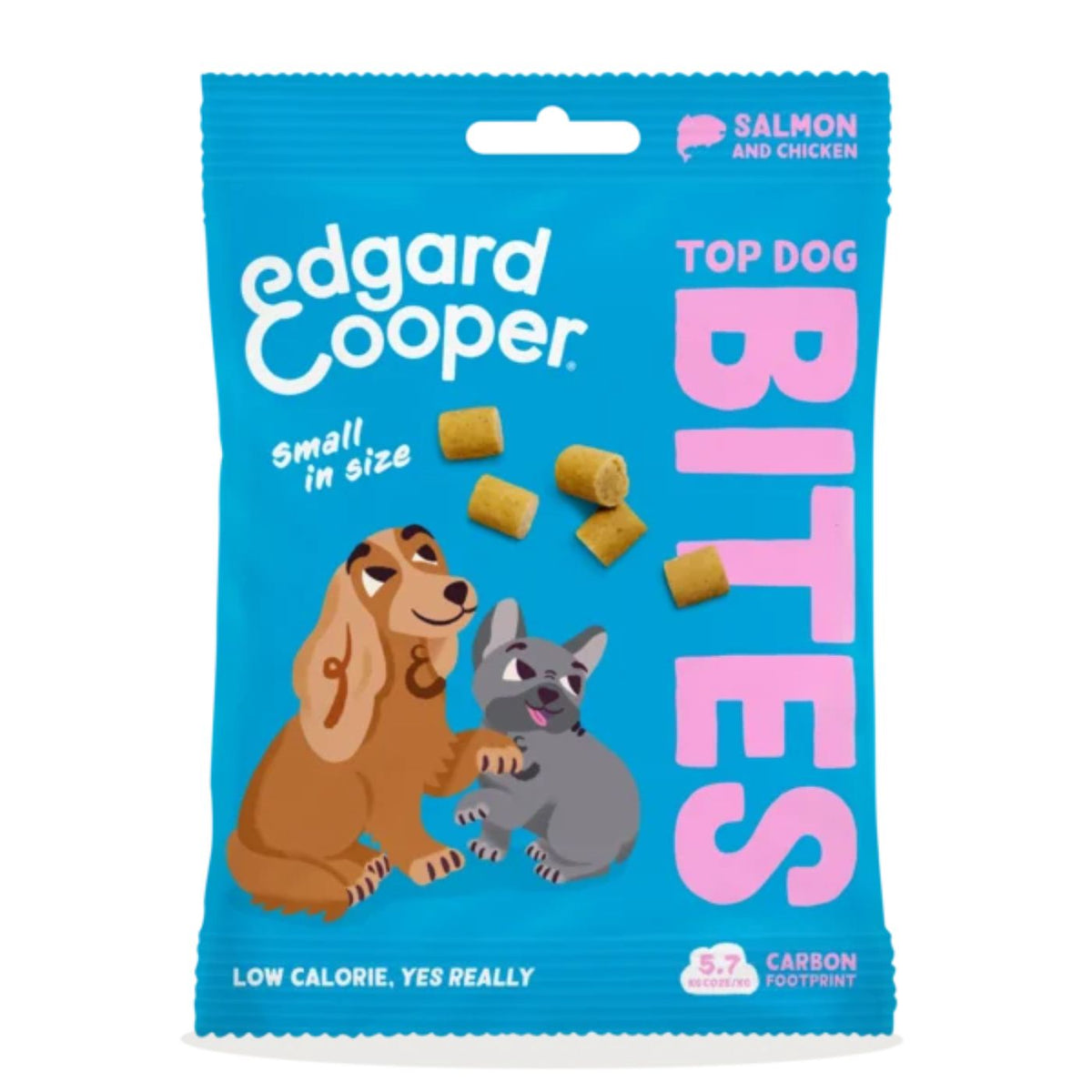 Edgard&amp;Cooper Bites Bocconcini Piccoli di Salmone e Pollo Premi Addestramento per Cani 50g