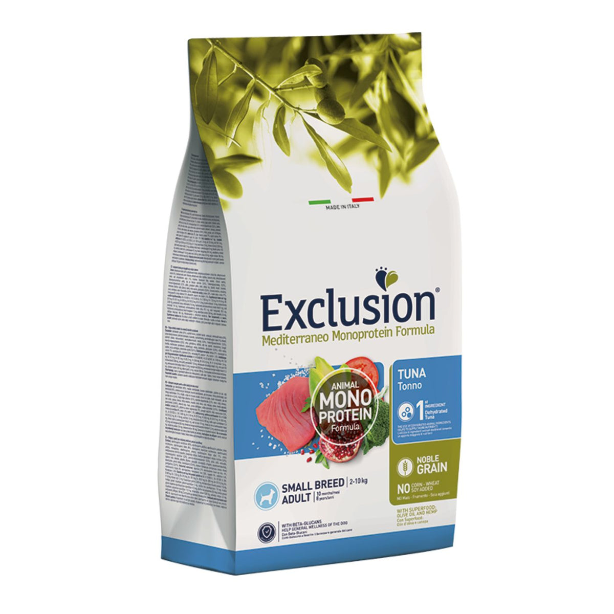 Exclusion Mediterraneo Monoproteico Noble Grain Adult Small Tonno per Cani Adulti