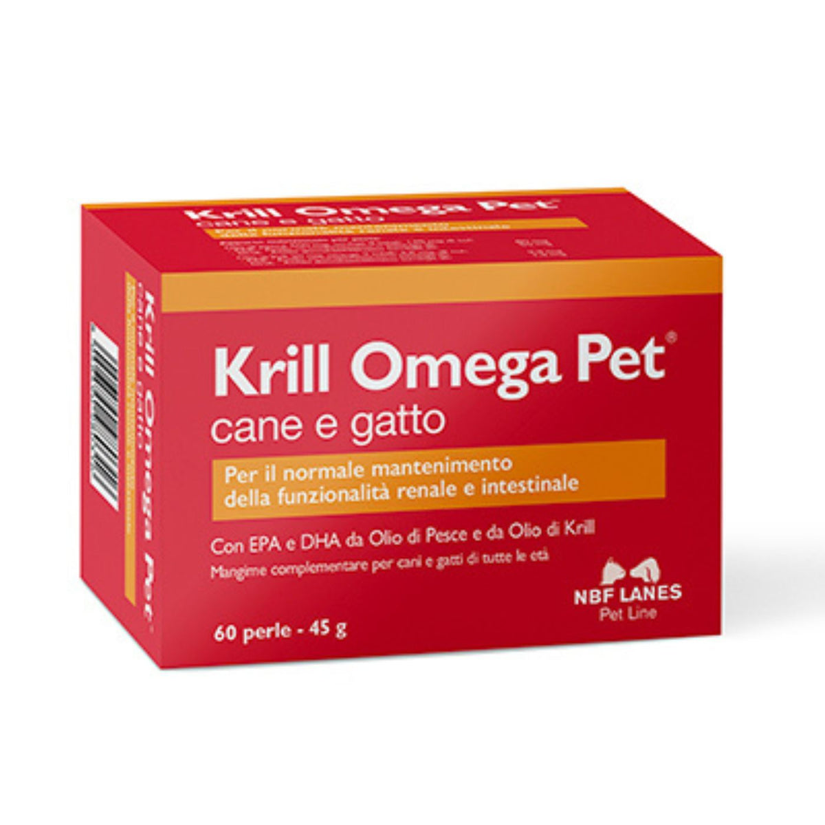 Krill Omega Pet Integratore per Cani e Gatti 60 Perle Nbf Lanes