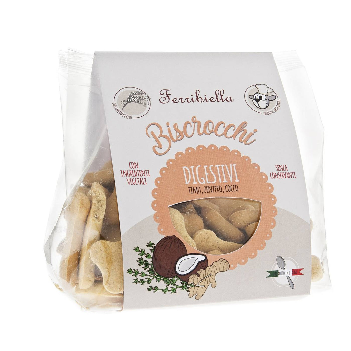 SCADENZA 04/10/2026 - Ferribiella Biscotti per Cani Biscrocchi Digestivi 400 g