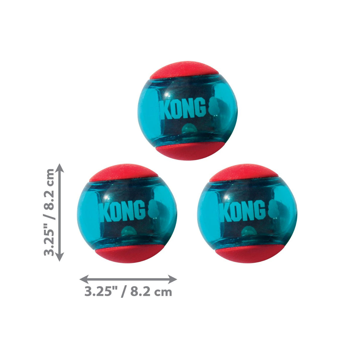 Kong Gioco per Cani Palla Squeezz in Gomma Tpr con Squeaker 2 pezzi L Diametro 8 cm