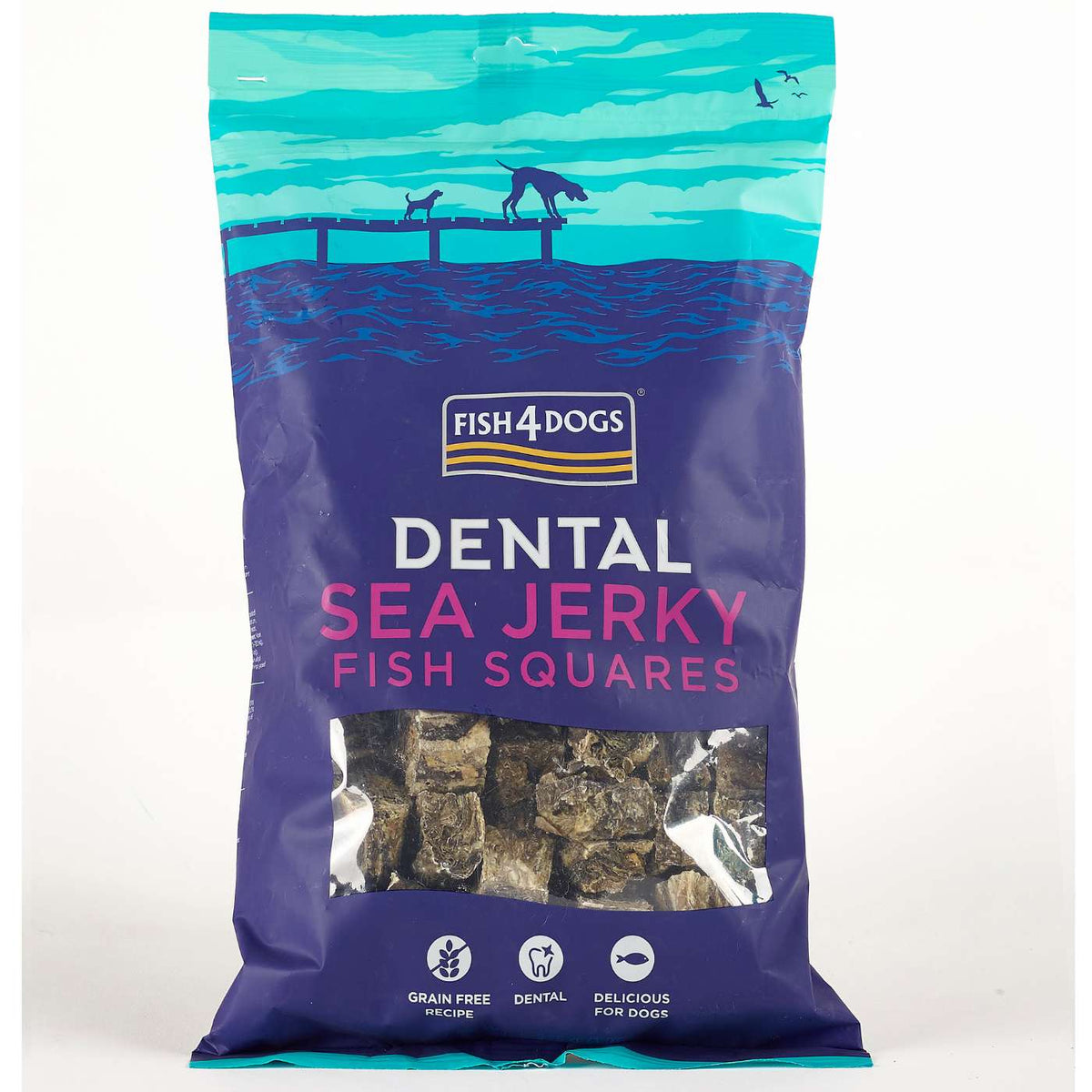 Fish4Dogs Dental Sea Jerky Fish Squares Premi per Cane 575 g