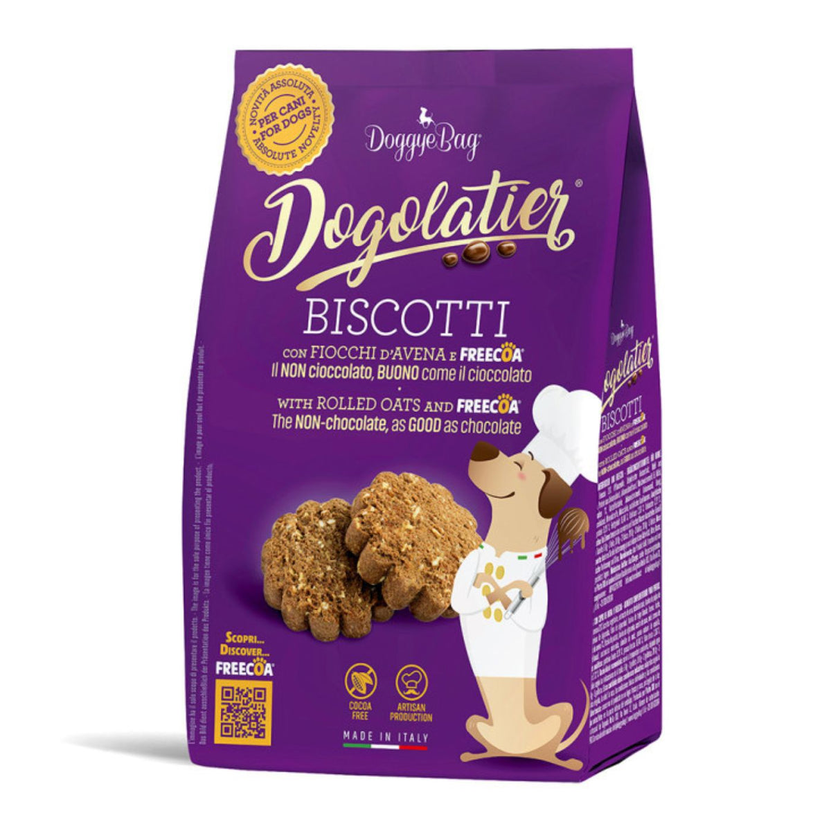 DoggyeBag Biscotti per Cani Biscotti con Fiocchi d'Avena e Freecoa Linea Dogolatier