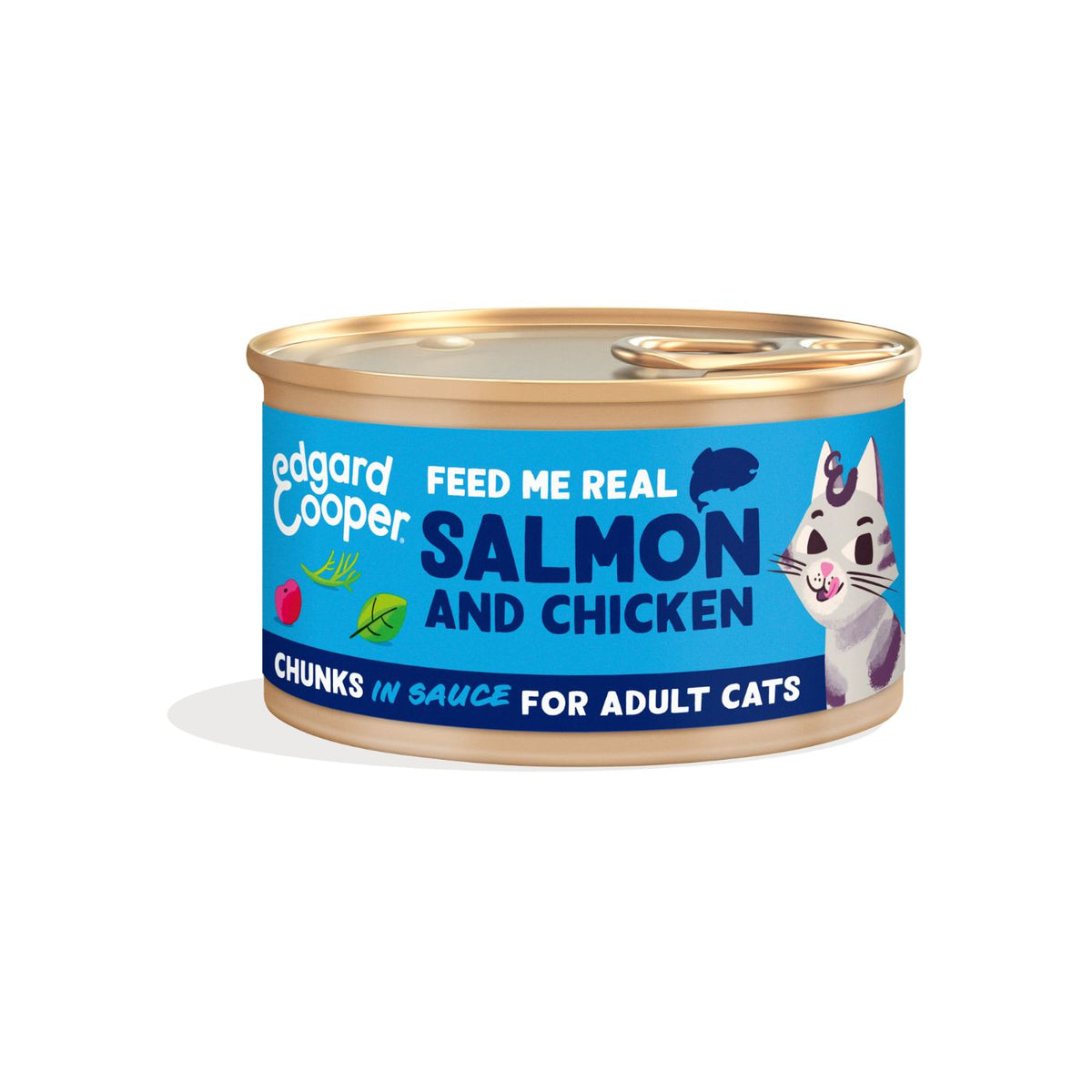 Edgard &amp; Cooper Bocconcini in Salsa Salmone e Pollo per Gatti Adulti 85 g