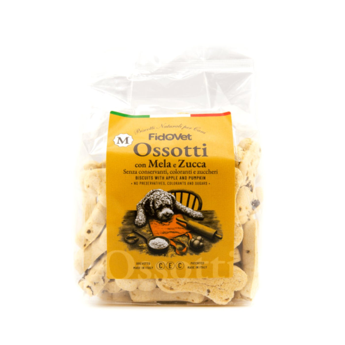 Fidovet Biscotti Naturali per Cani Ossotti MEDIUM Mela e Zucca 300 g