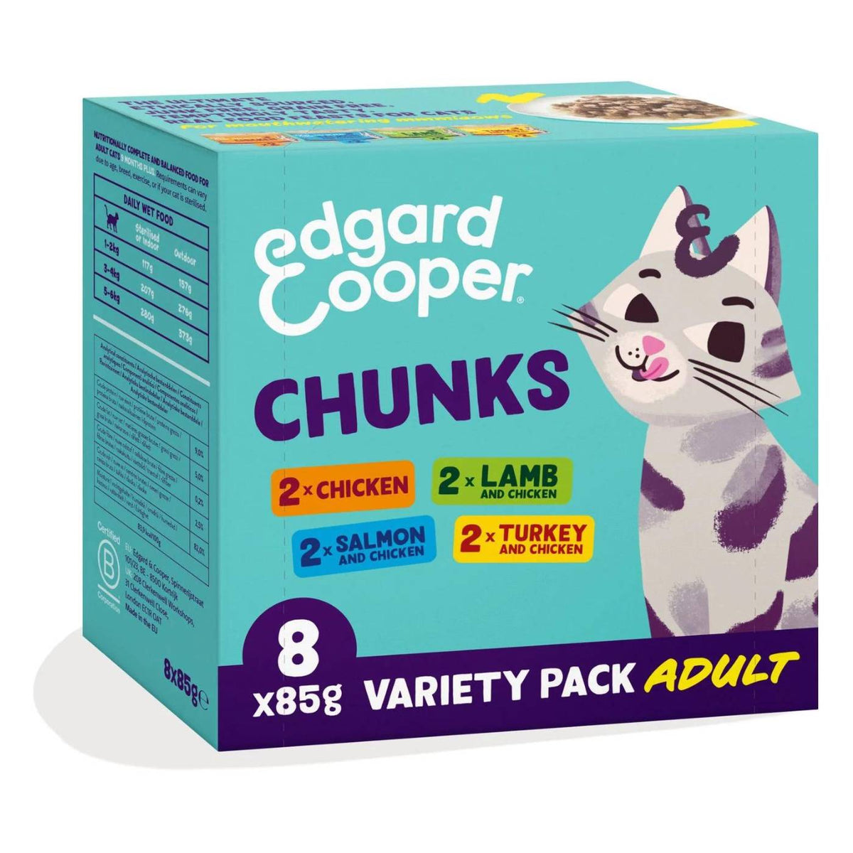 Edgard &amp; Cooper Multipack Bocconcini in Salsa per Gatti Adulti 8x85g