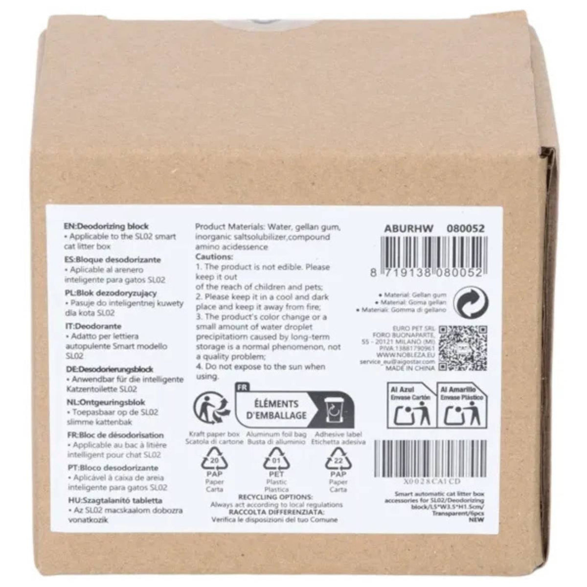 zstop-Deodorante Compatibile con Lettiera Autopulente Smart per Gatti Modello SL02 6 Pezzi