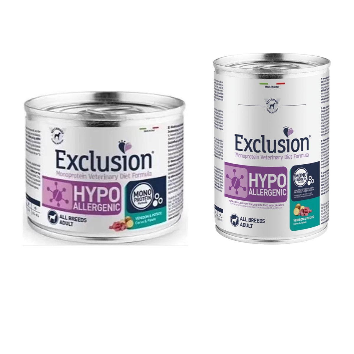 Exclusion Diet Hypoallergenic Cervo e Patate Alimento Umido Monoproteico per Cani