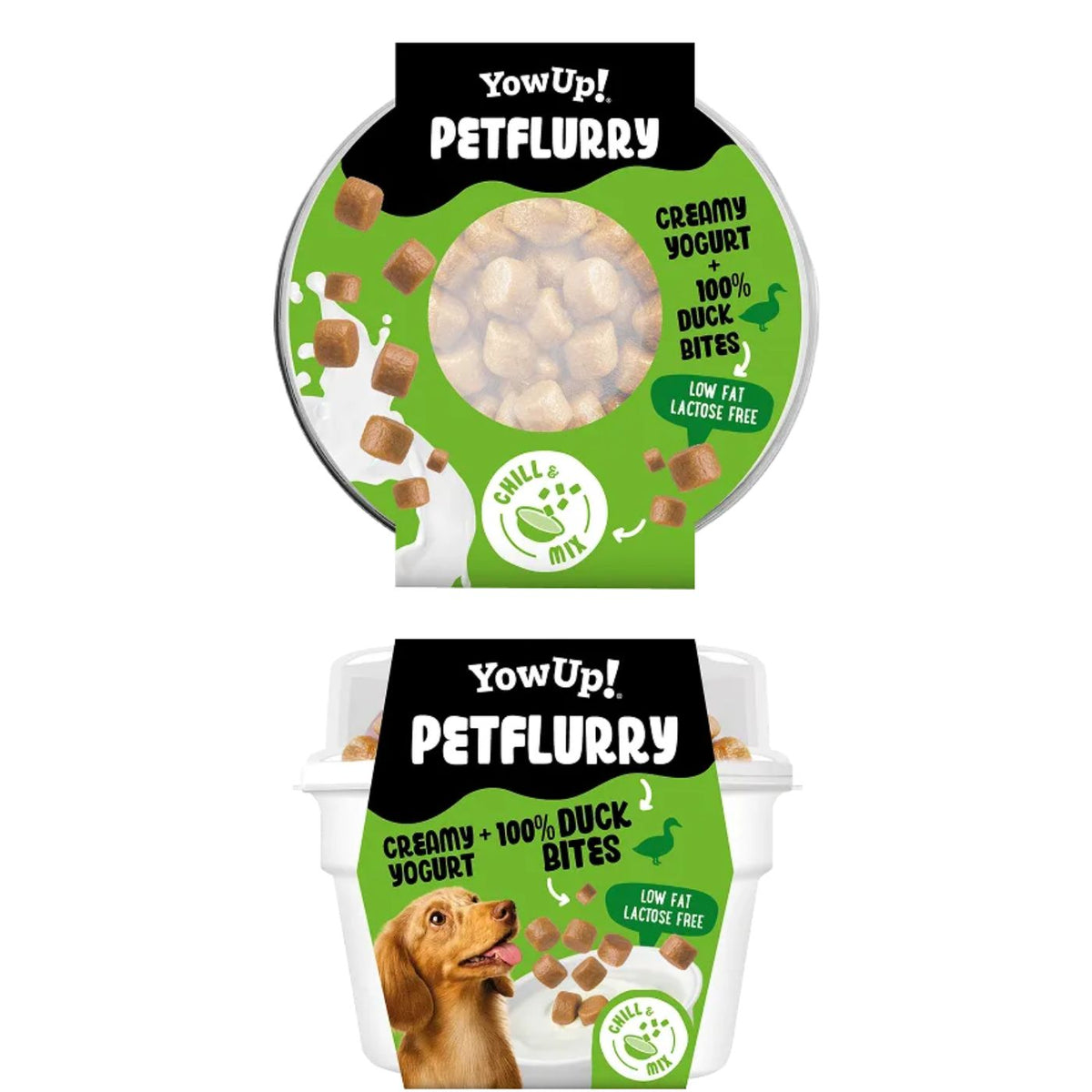 YowUp PetFlurry Yogurt per Cani con Topping Anatra 130 g