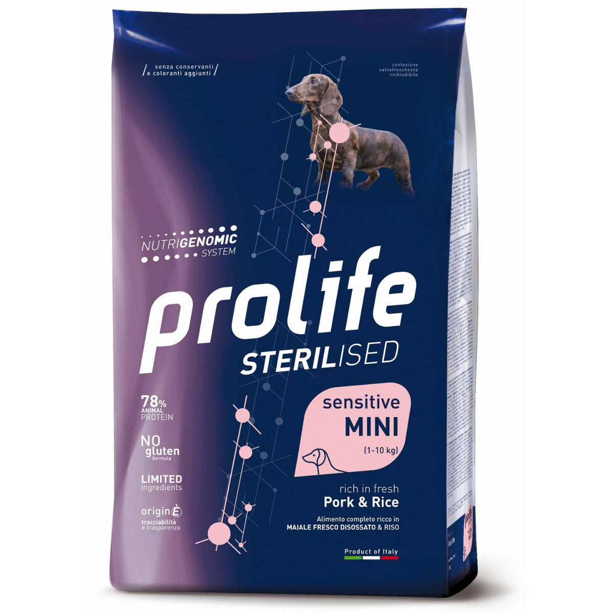 Prolife Sterilised Sensitive Adult Mini Maiale e Riso per Cani 2 Kg