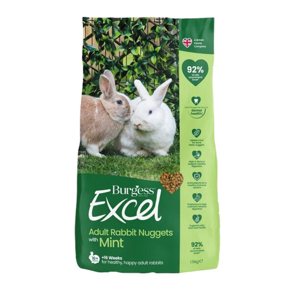 Burgess Excel Adult Rabbit Nuggets with Mint