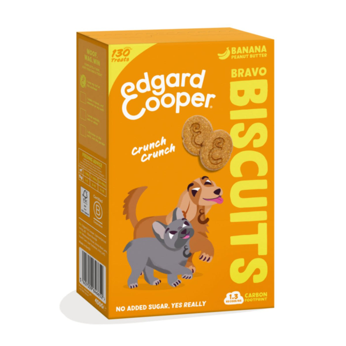 Edgard&amp;Cooper Biscuits Biscotti Banana e Burro di Arachidi per Cani 400 g