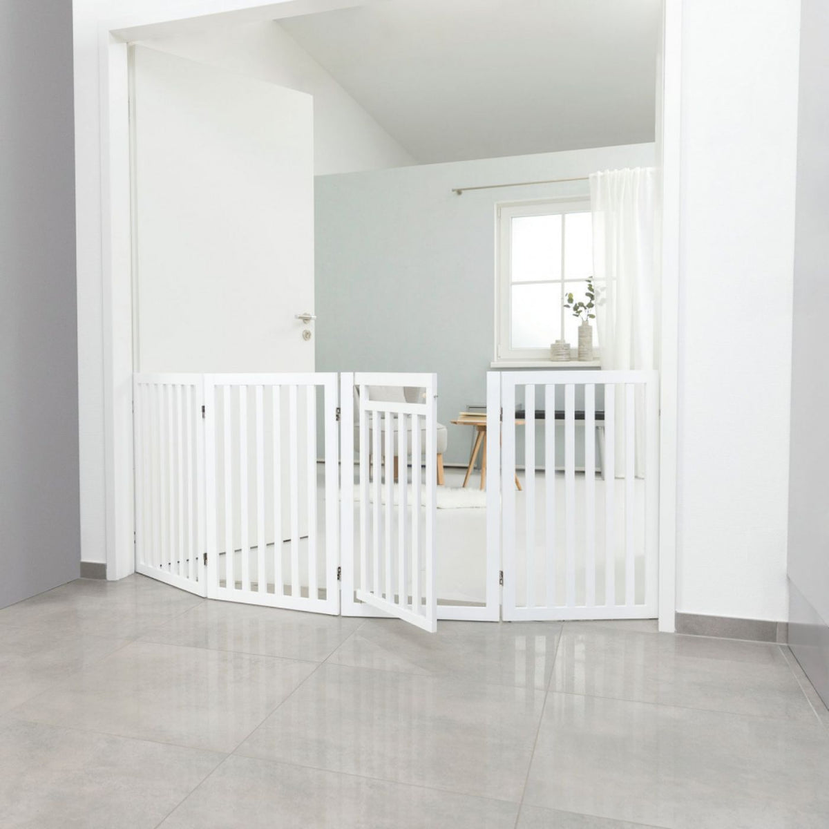 Trixie Cancelletto Recinto per Cani con Porta in Legno Bianco 4 elementi 51 x h.81 cm