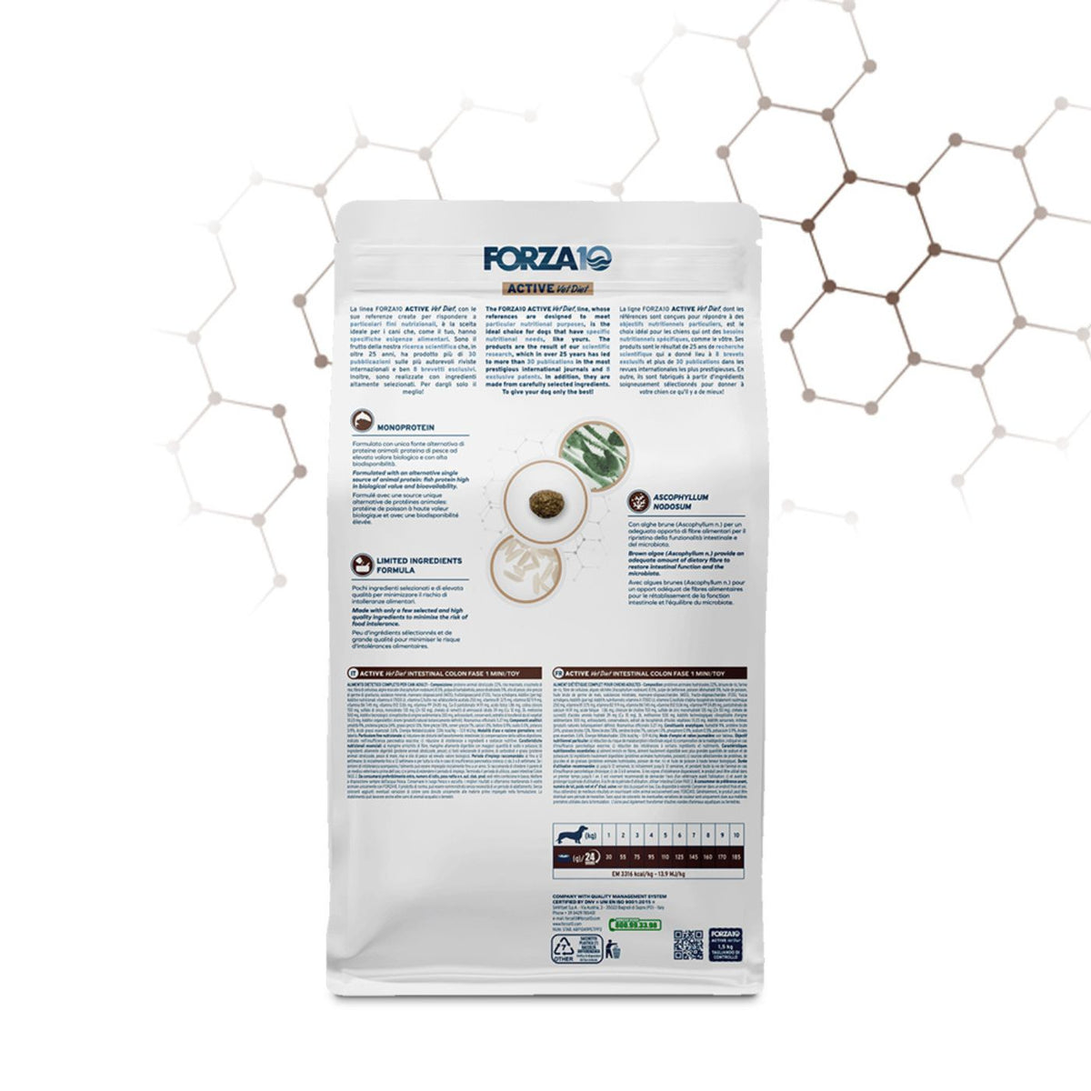 Forza 10 Intestinal Colon Fase 1 Mini e Toy Pesce per Cani Adulti 1,5 Kg