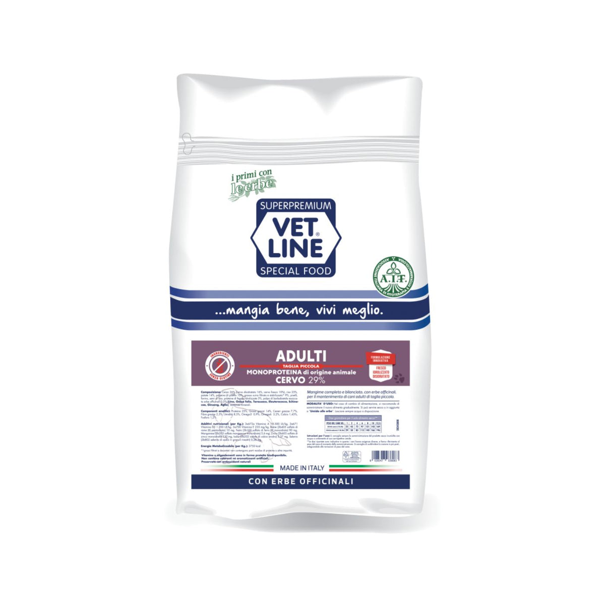 Vet Line Cervo per Cani Adulti di Piccola Taglia Monoproteico VetLine