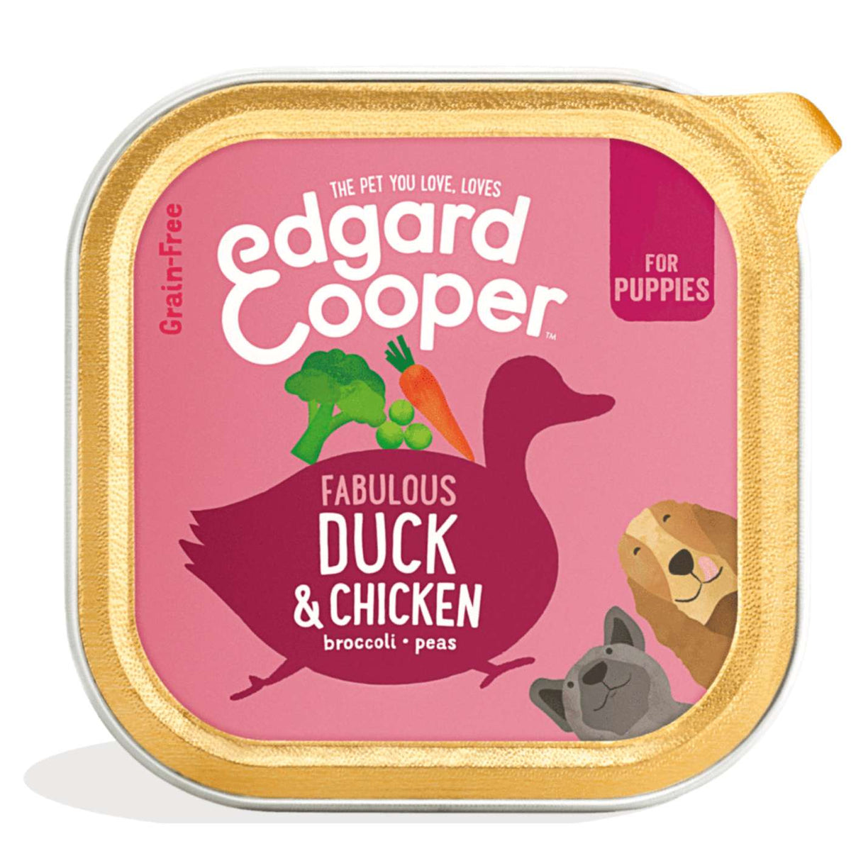Edgard &amp; Cooper Umido per Cuccioli Puppy Anatra e Pollo con Broccoli Carota e Zucca