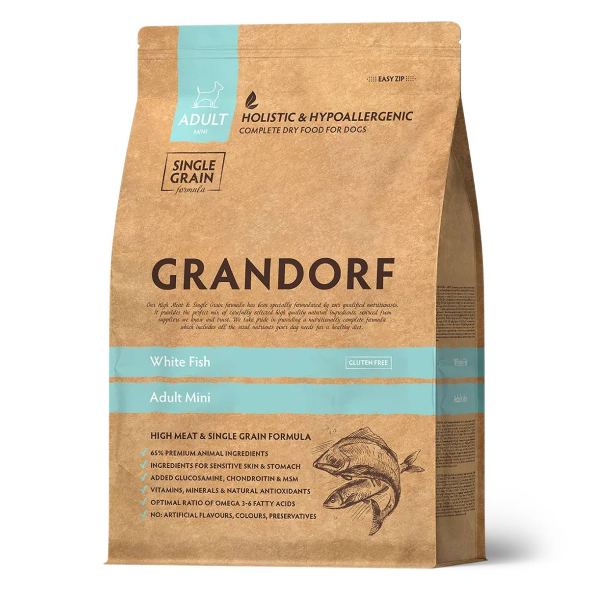 Grandorf Adult MINI Pesce Bianco per Cani Adulti Taglia Piccola