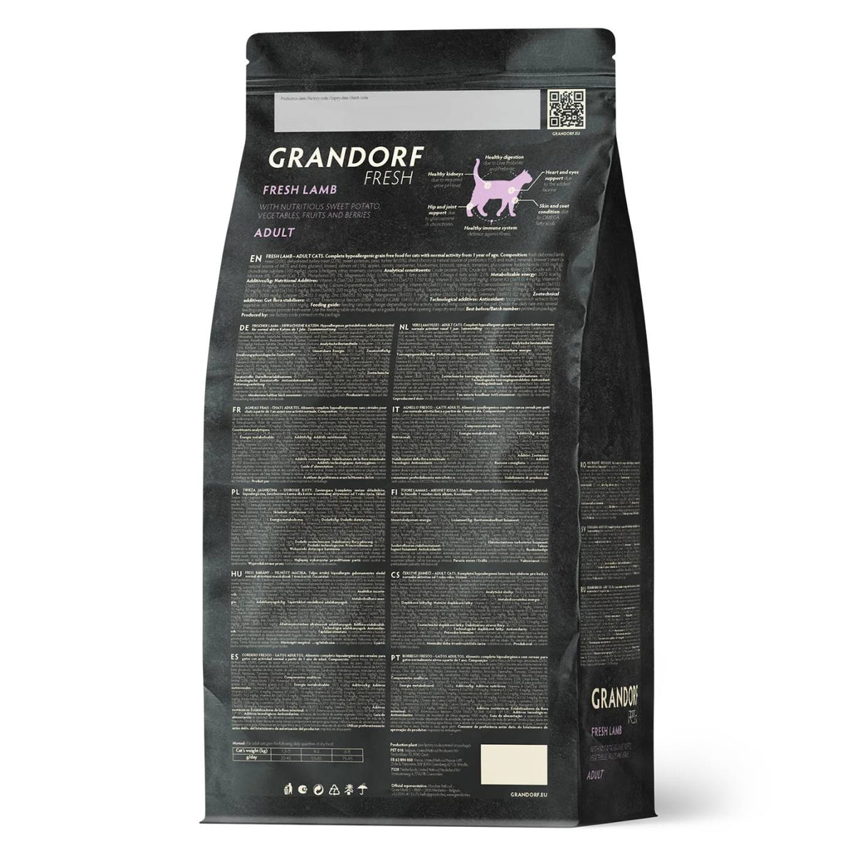 Grandorf Fresh Cat con Carne Fresca di Agnello e Patate Dolci per Gatti Adulti