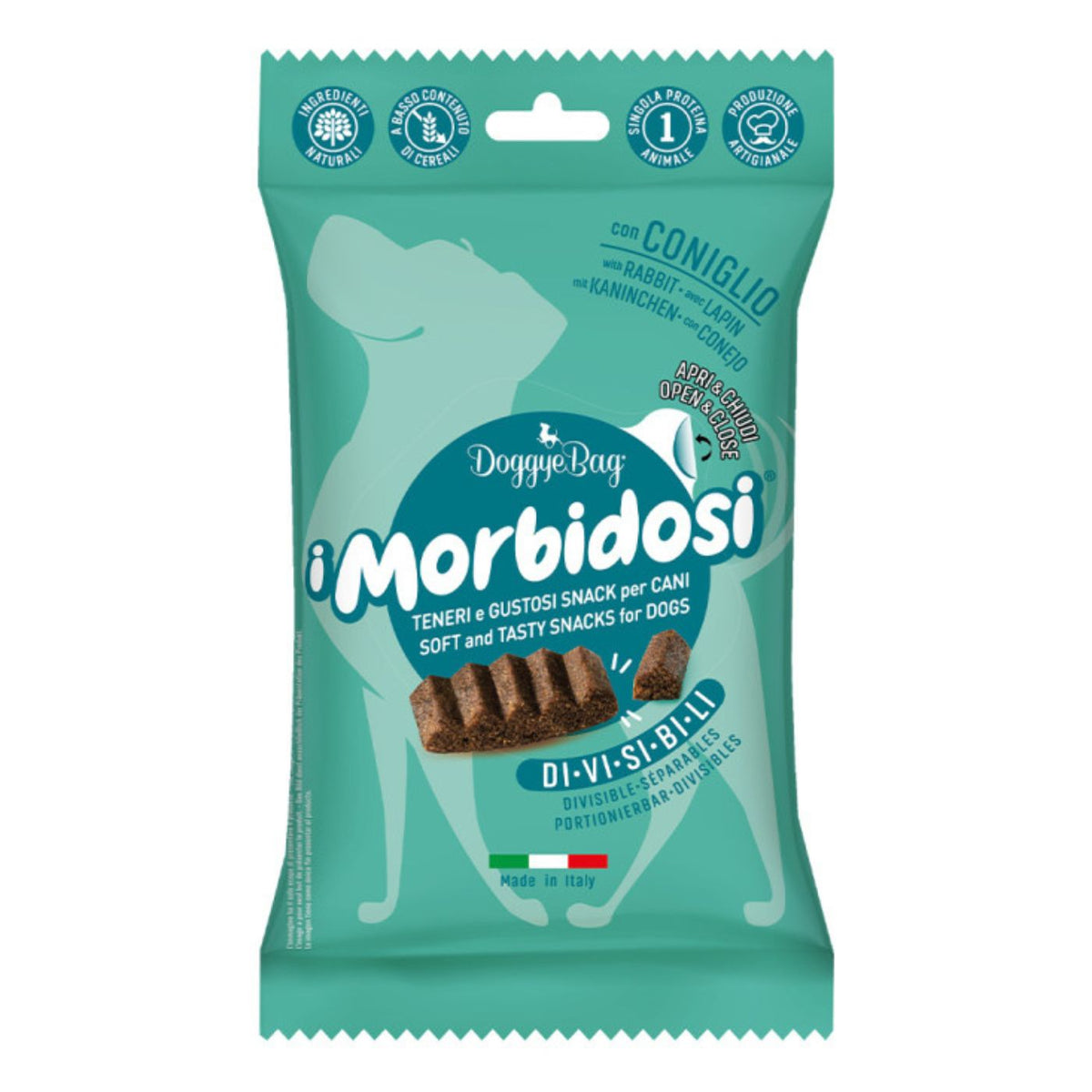 DoggyeBag Snack per Cani Morbidi e Divisibili con Coniglio I Morbidosi 90 g