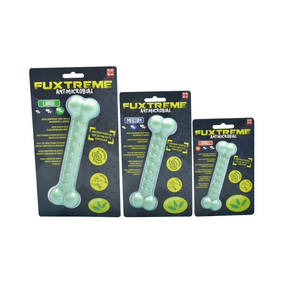 Ferribiella Gioco per Cani Fuxtreme Osso Antimicrobico Menta