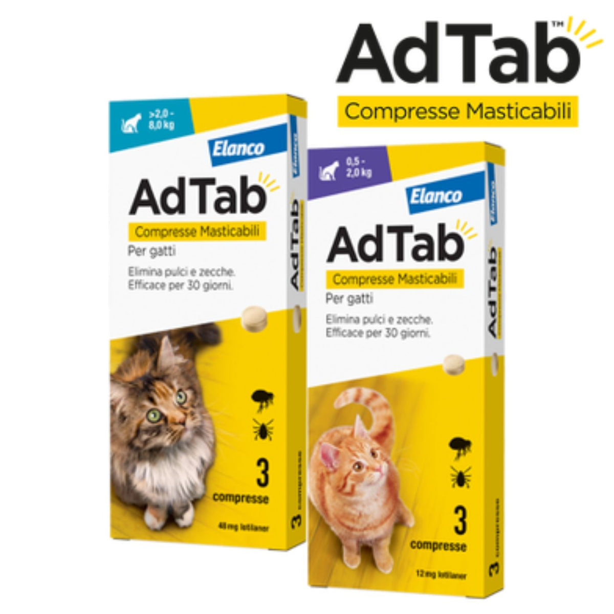 Elanco Ad Tab Compresse Antiparassitarie Masticabili per Gatti