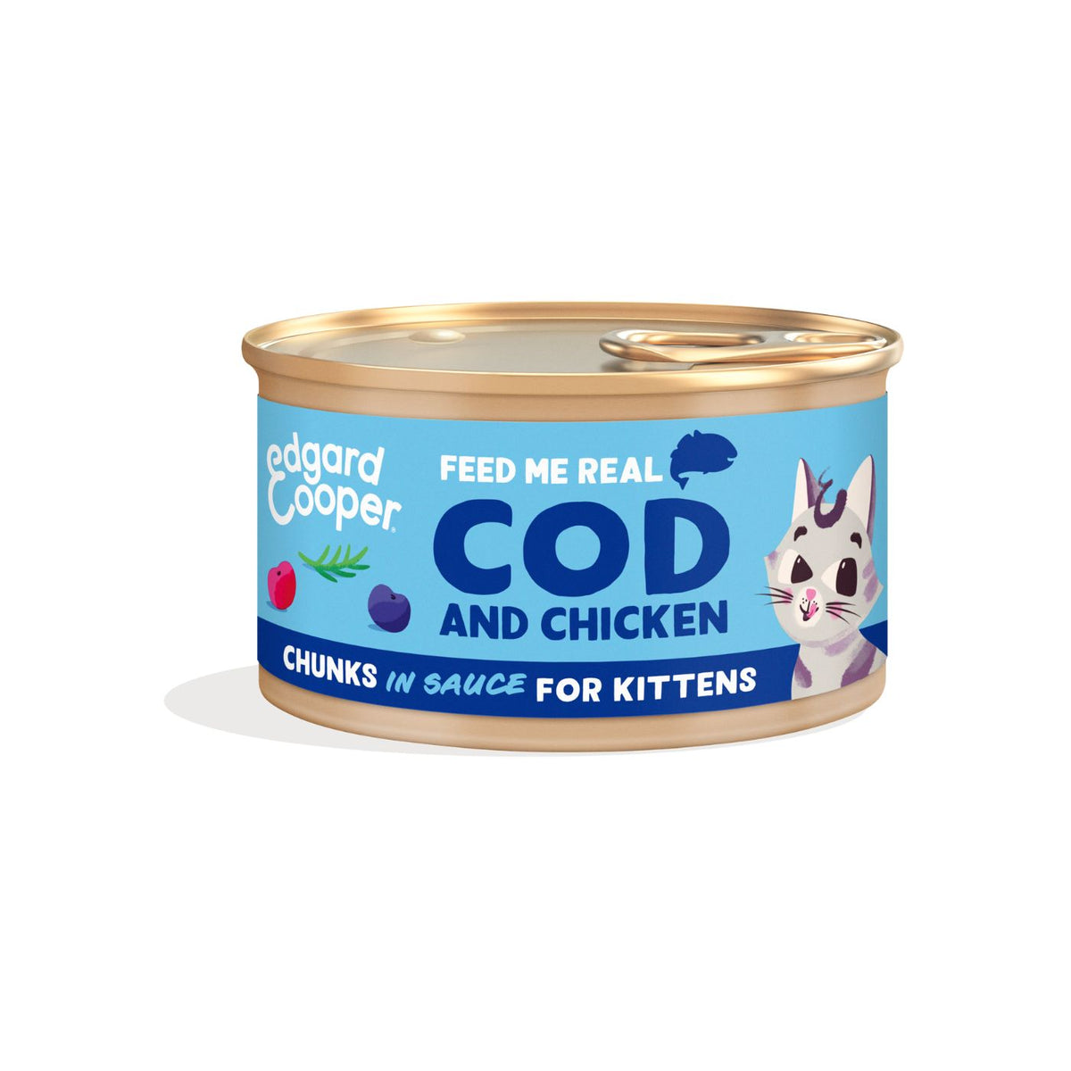 Edgard &amp; Cooper Bocconcini in Salsa Merluzzo e Pollo per Gattini Kittens 85 g