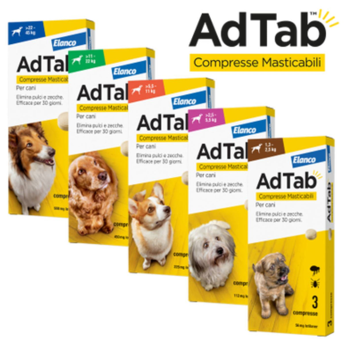 Elanco Ad Tab Compresse Antiparassitarie Masticabili per Cani