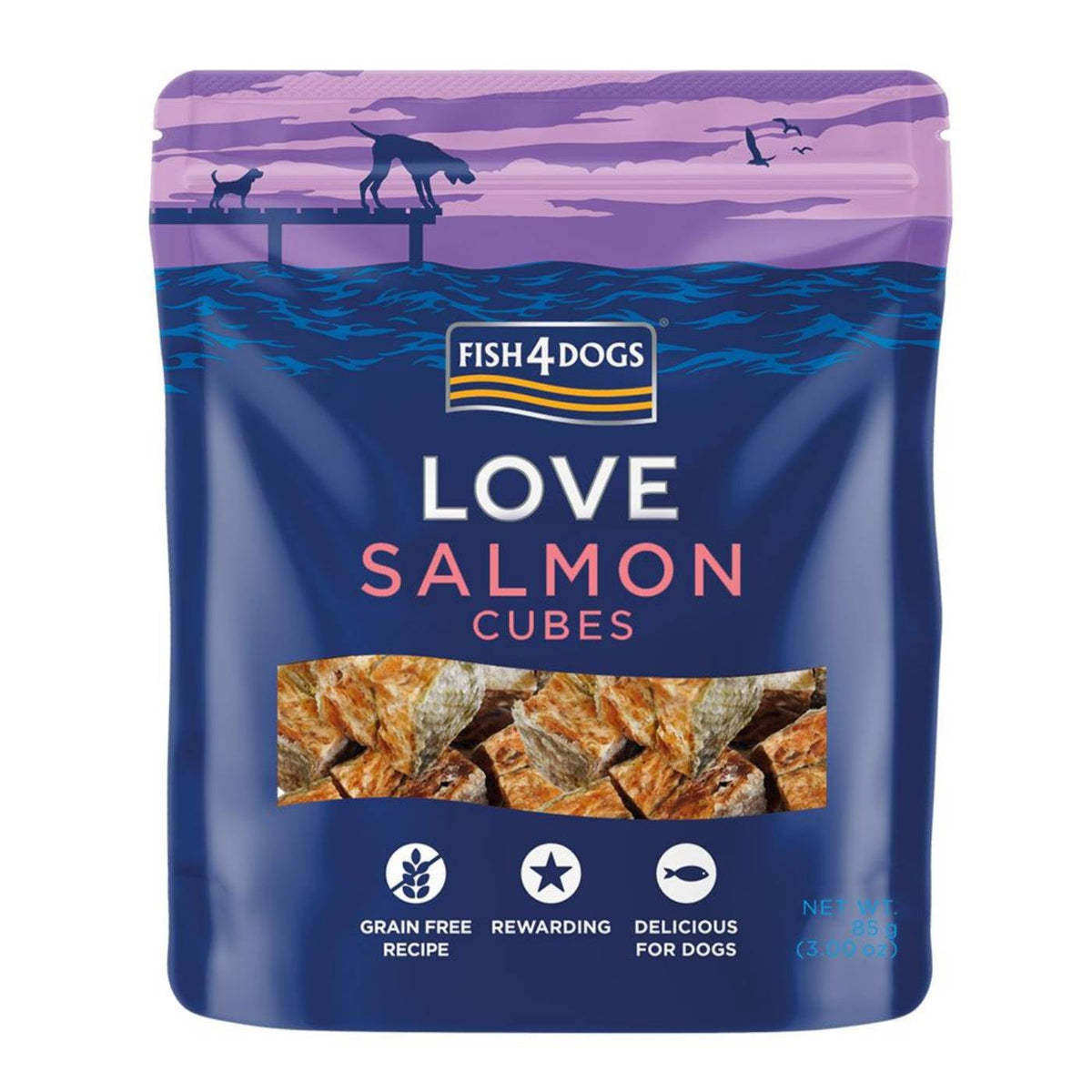 Fish4Dogs Love Salmon Cubes Premi per Cani al Salmone 85 g
