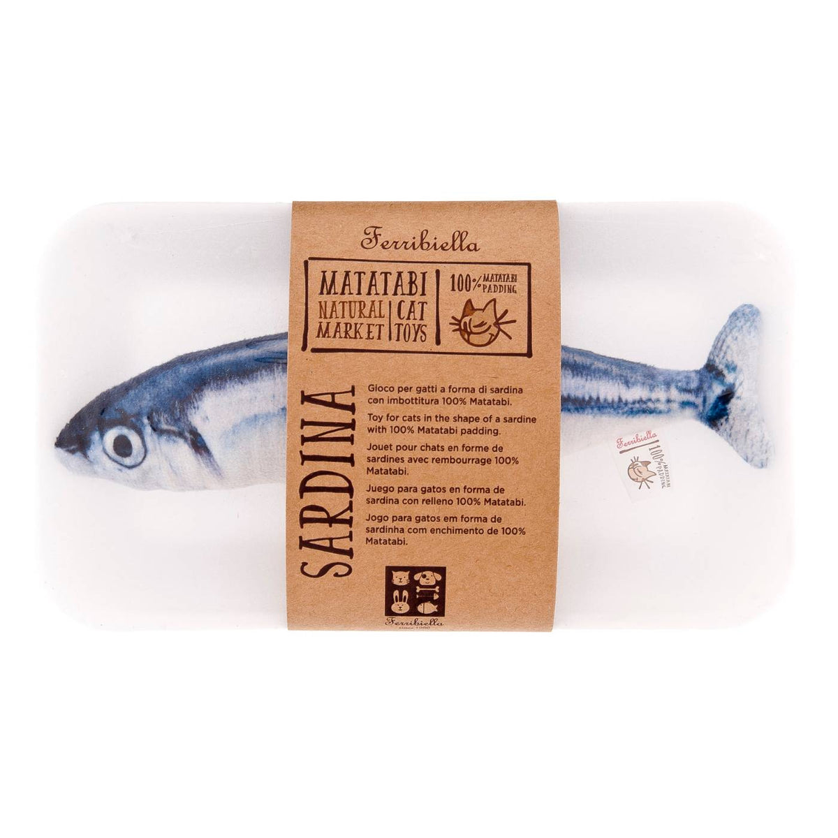 Ferribiella Gioco per Gatti in Matatabi Sardina 20 x 4 x 3 cm