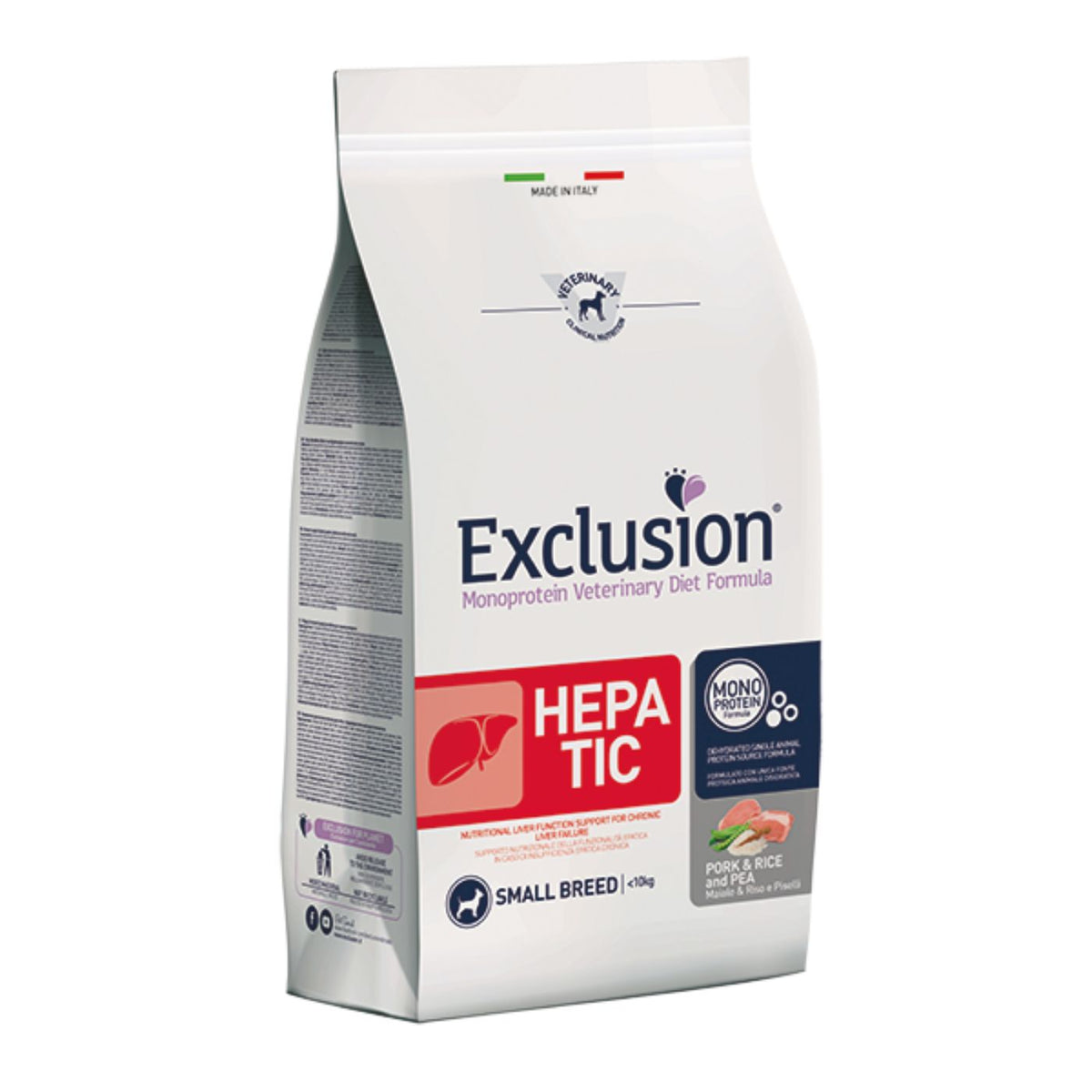 Exclusion Diet Hepatic Small Maiale Riso e Piselli 2 Kg per Cani