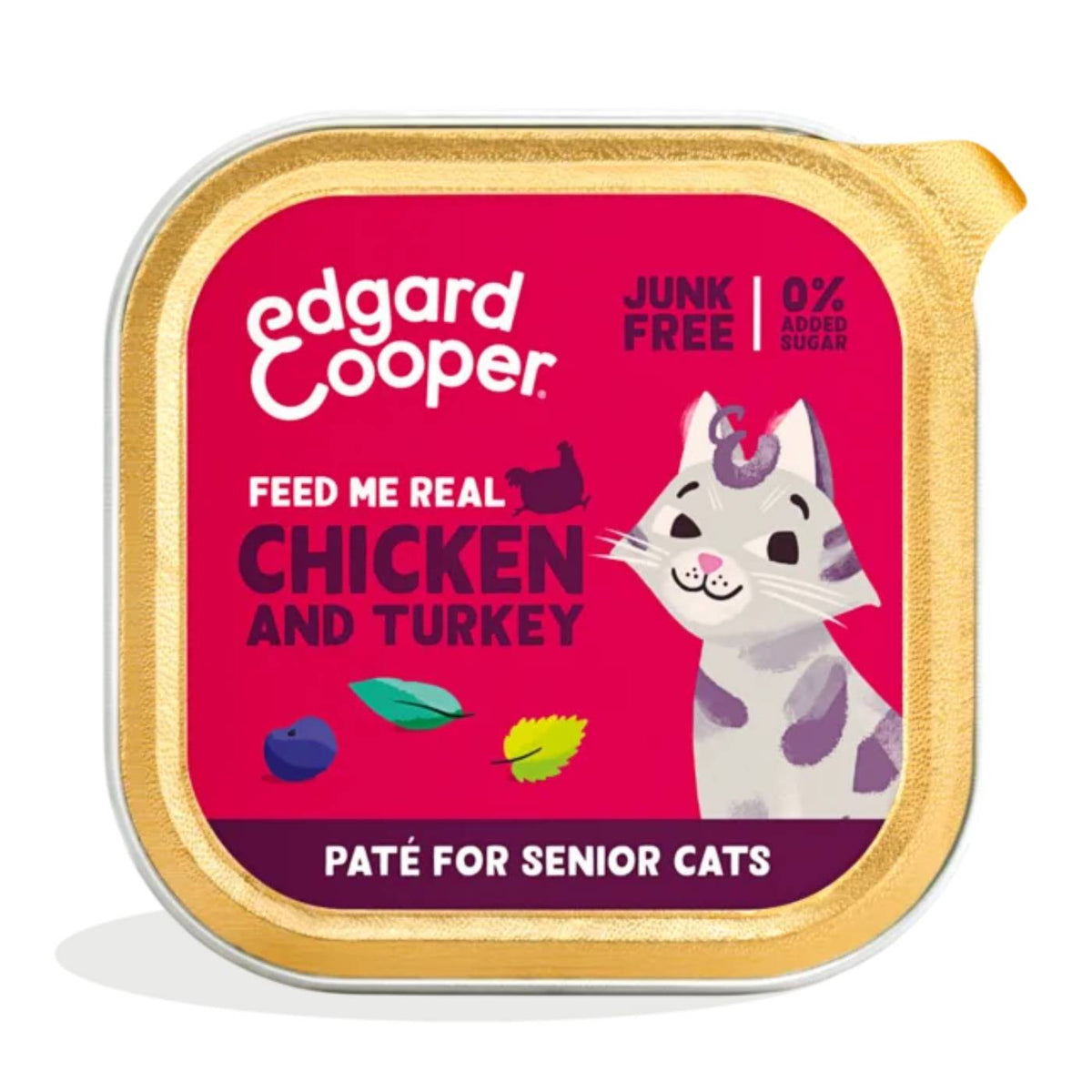 Edgard &amp; Cooper Umido Pate' Pollo e Tacchino per Gatti Senior 85 g
