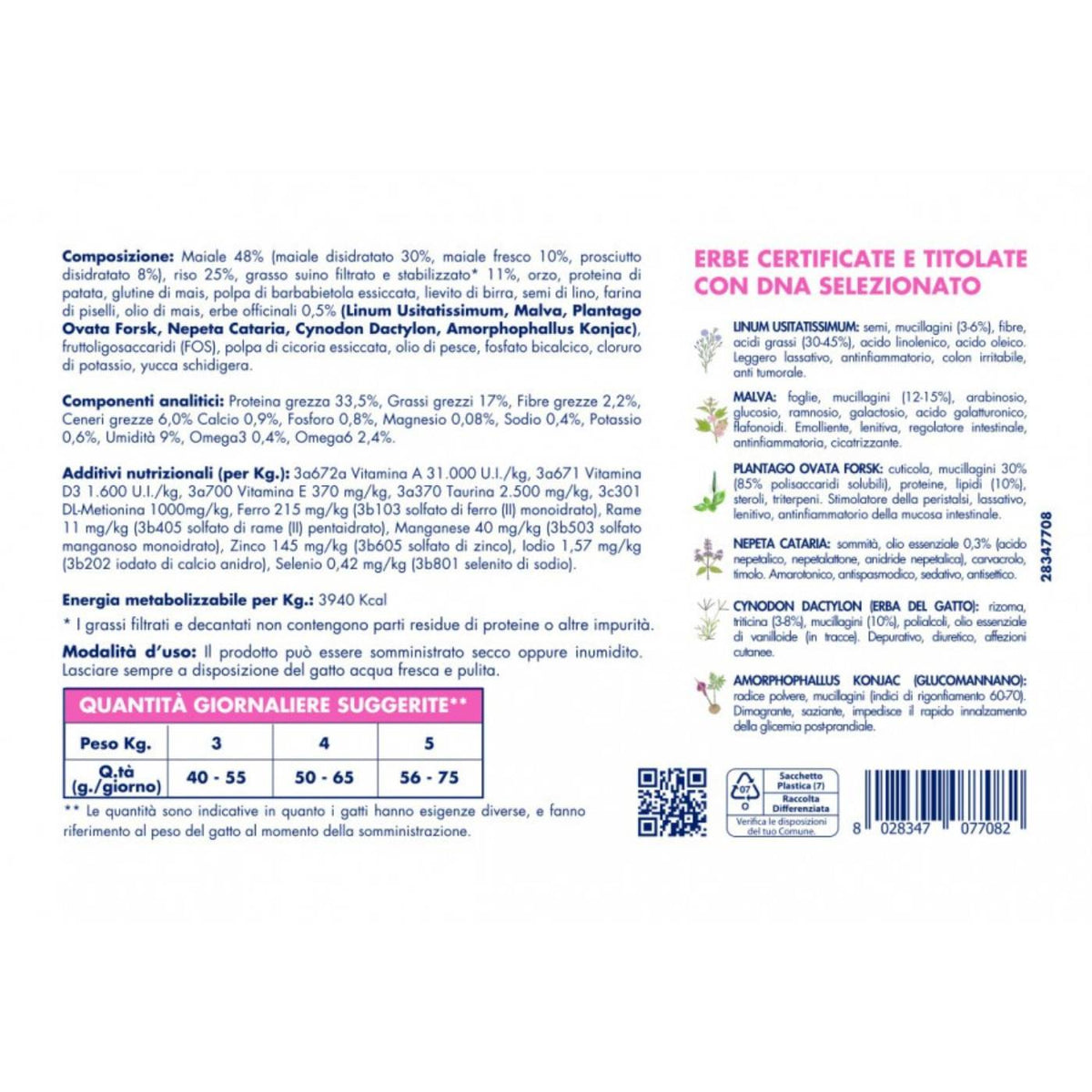 Vet Line Salute Steri Maiale con Prosciutto per Gatti Adulti VetLine