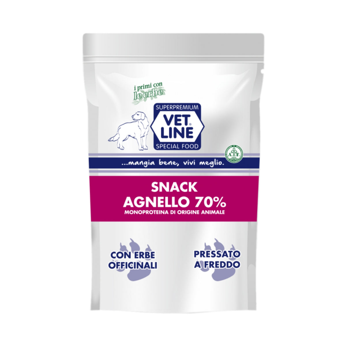 Vet Line Snack di Agnello Monoproteico Grain Free per Cani 80g VetLine