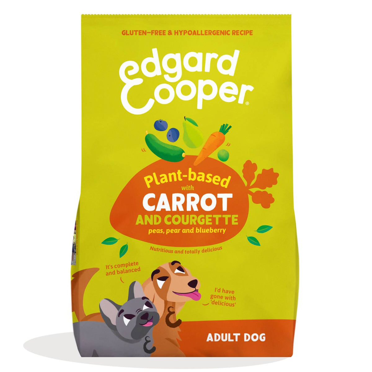 Edgard &amp; Cooper Crocchette Vegetali per Cani Adulti Carote e Zucchine Croccanti