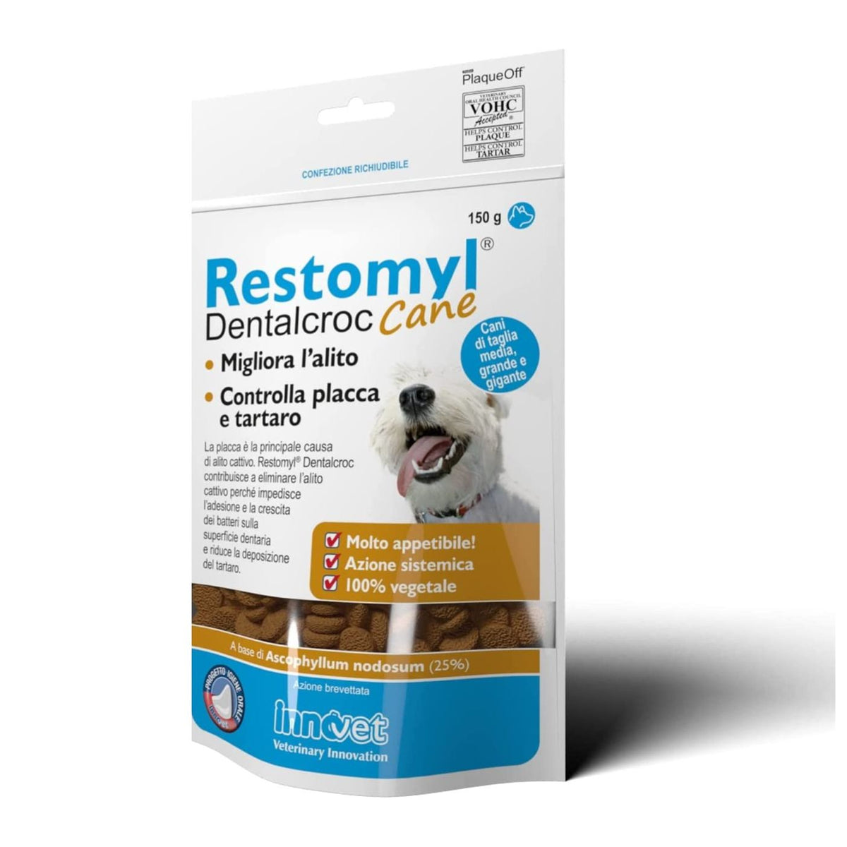 Restomyl Dentalcroc per Cani di Taglia Media Grande e Gigante 150 g Innovet