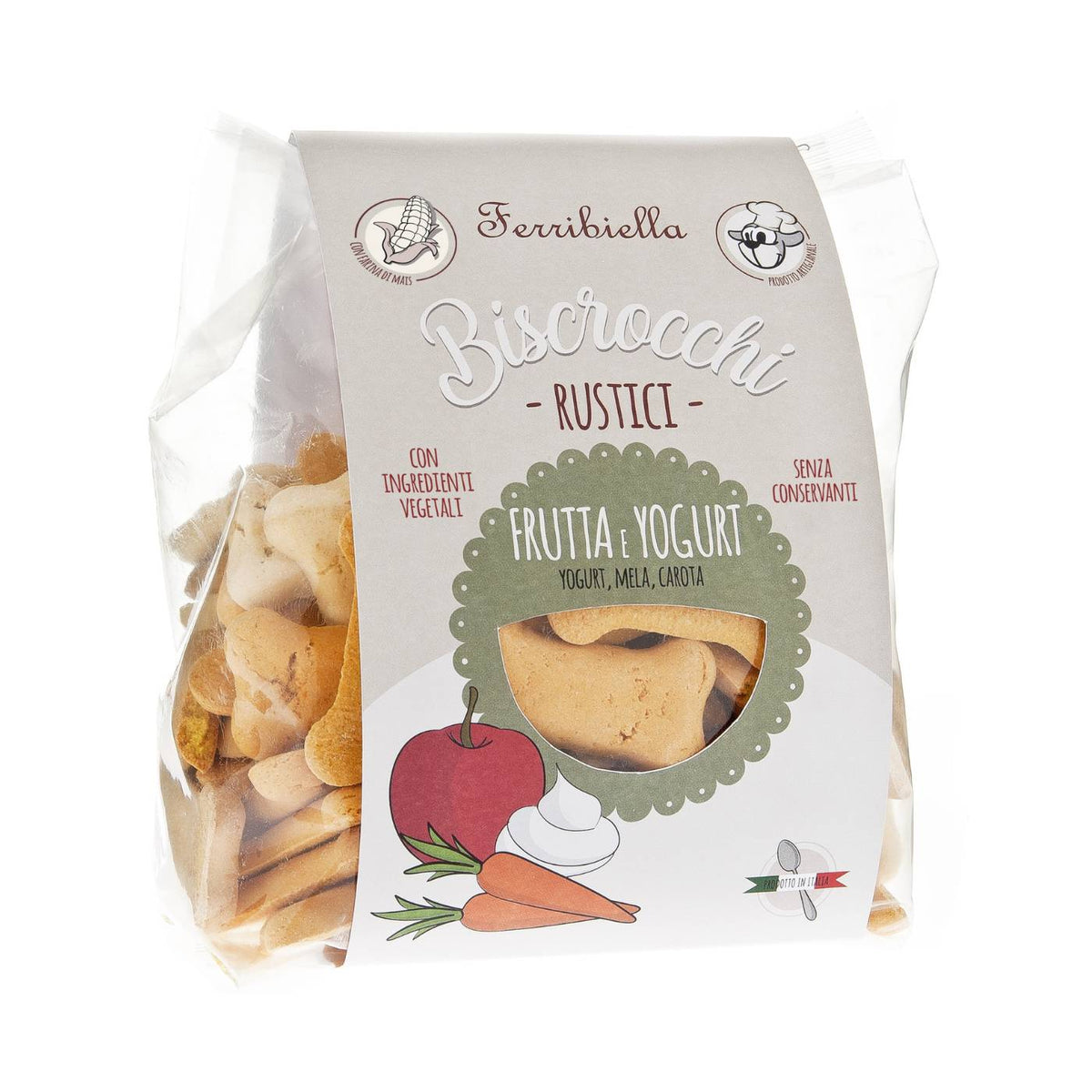 Ferribiella Biscotti per Cani Biscrocchi Rustici Frutta e Yogurt 800 g