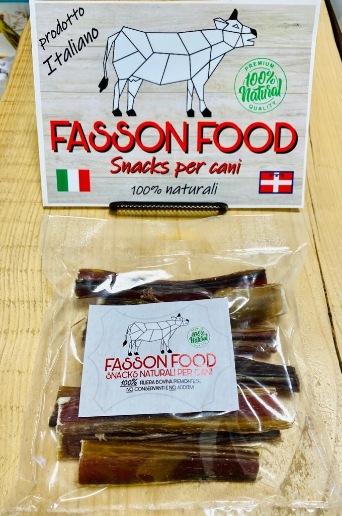 Fasson Food Nervo di Bue Verga di Toro Filiera Piemontese Masticativo Naturale per Cani