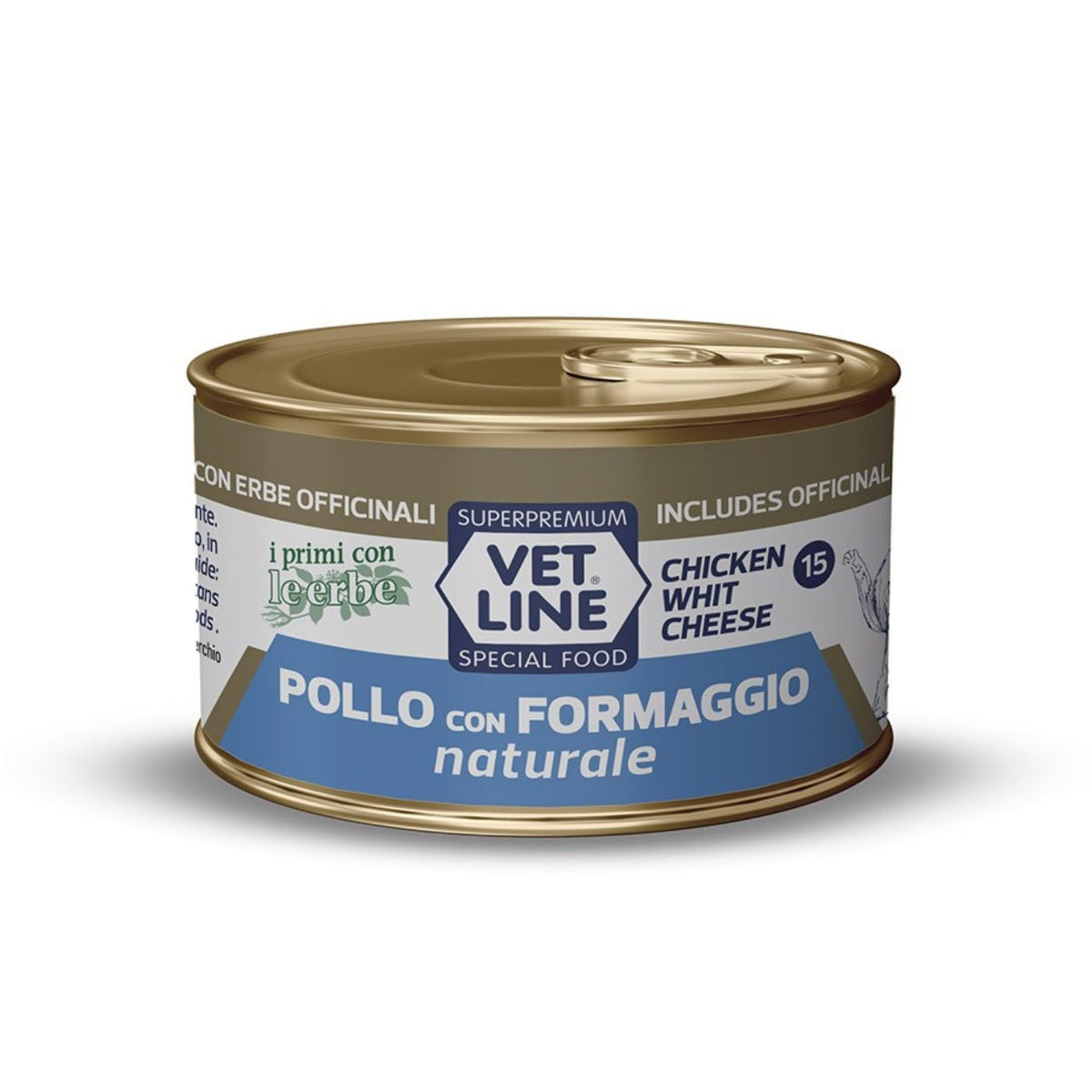 Vet Line Umido Pollo con Formaggio Naturale per Gatti Vetline