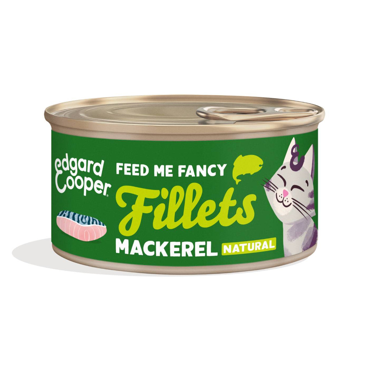 Edgard &amp; Cooper Sfilaccetti per Gatti Adulti Sgombro Fresco Naturale in Brodo di Pesce 70 g
