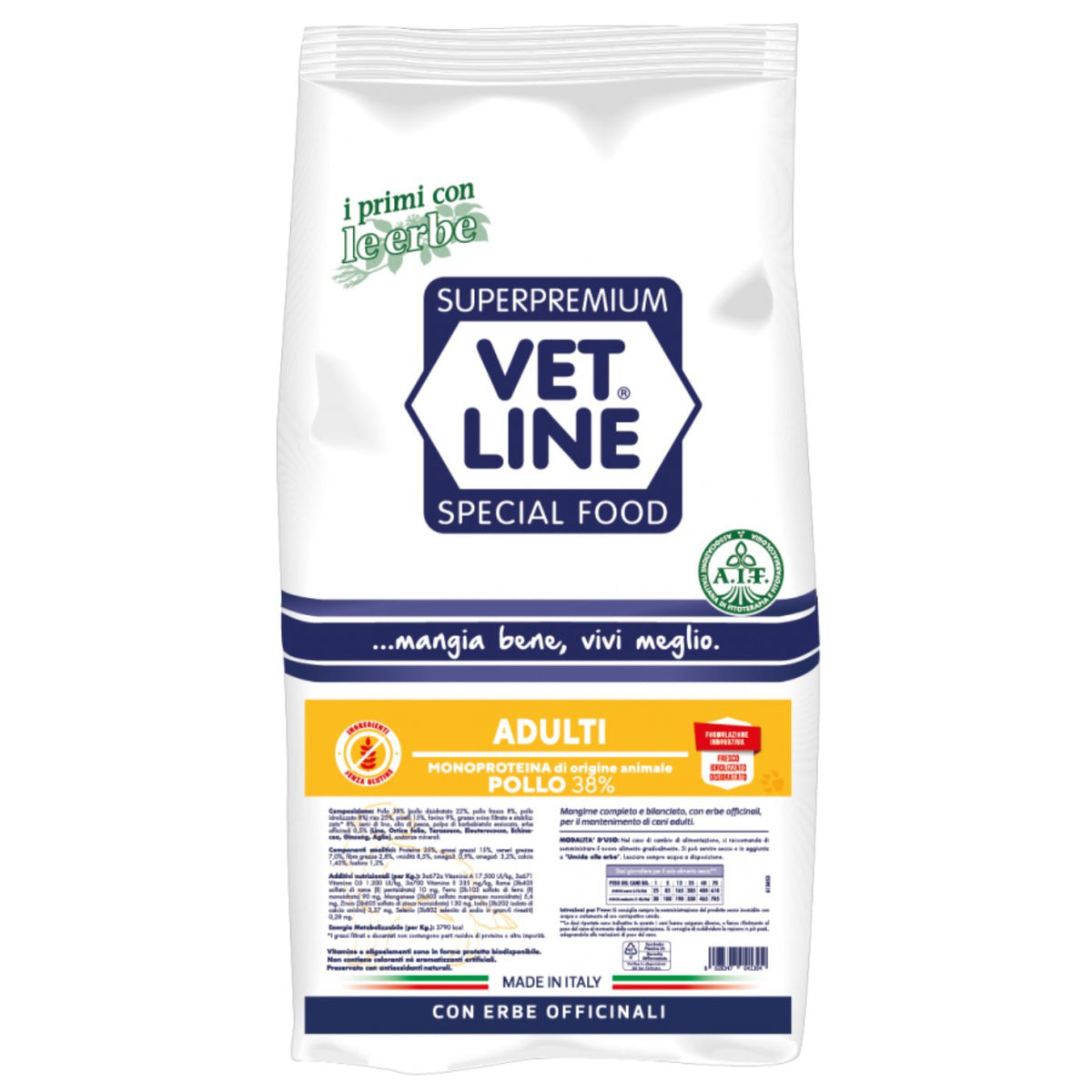 Vet Line Adulti Pollo per Cani Adulti Monoproteico VetLine