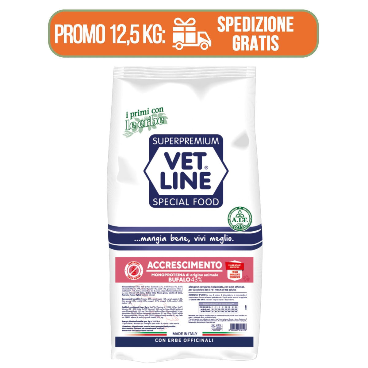 Vet Line Accrescimento Bufalo per Cuccioli Monoproteico