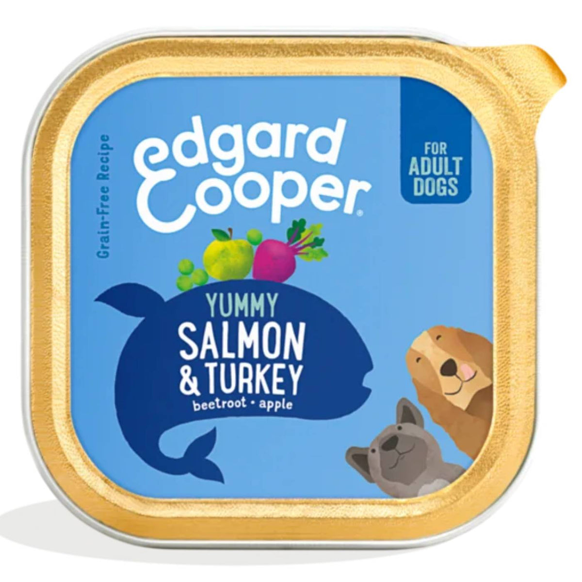Edgard &amp; Cooper Umido per Cani Salmone e Tacchino con Barbabietola e Mela