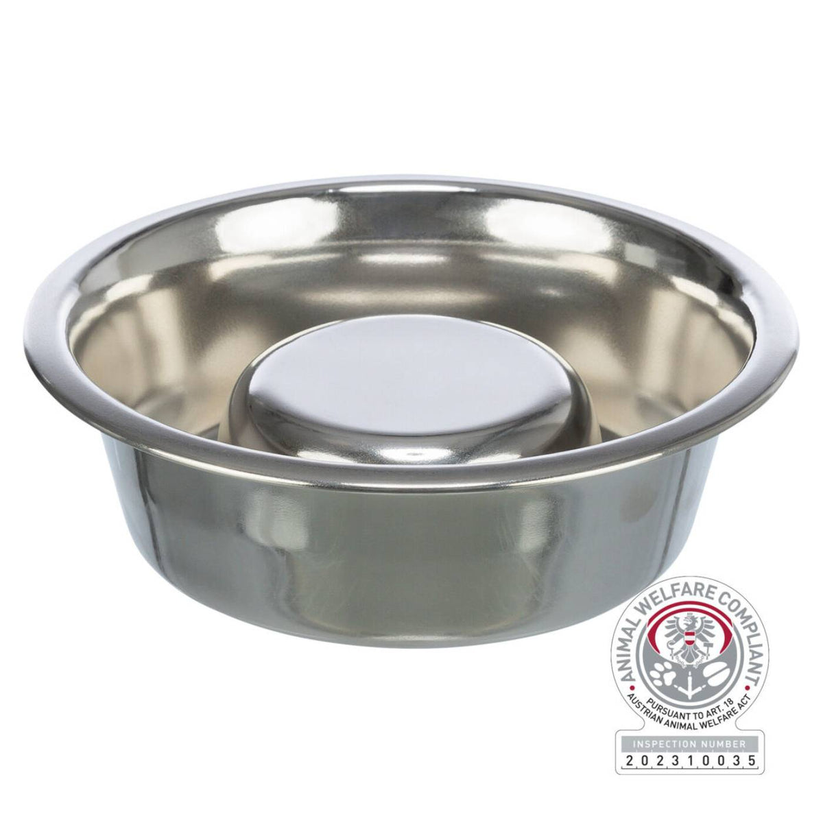 Trixie Ciotola in Acciaio Inox Antingozzamento per Cani e Gatti Slow Feeding