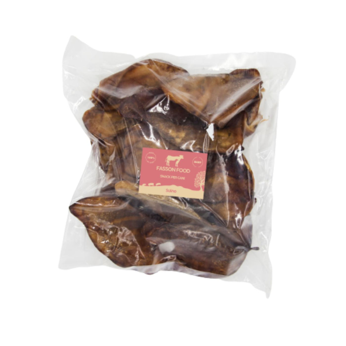 Fasson Food Orecchie Intere di Maiale Suino Masticativo Naturale per Cani
