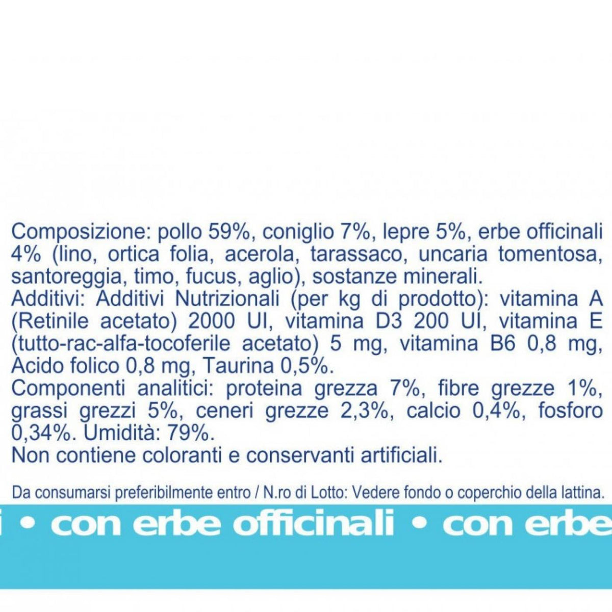 Vet Line Umido Forma Salute Pollo Coniglio e Lepre per Gatti 85 g VetLine