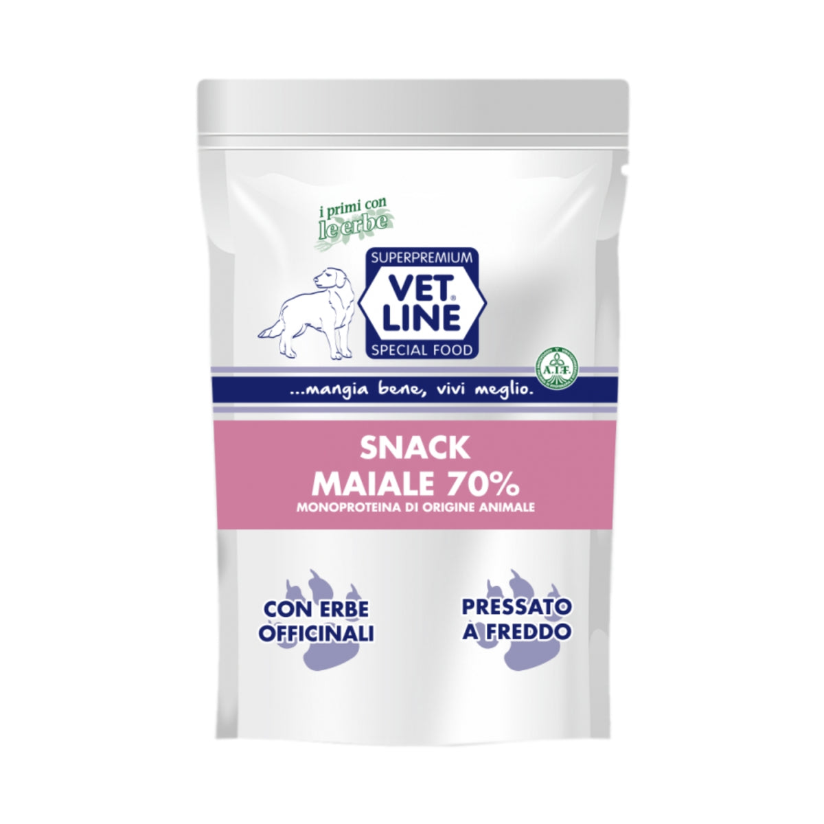 Vet Line Snack di Maiale Monoproteico Grain Free per Cani 80g VetLine