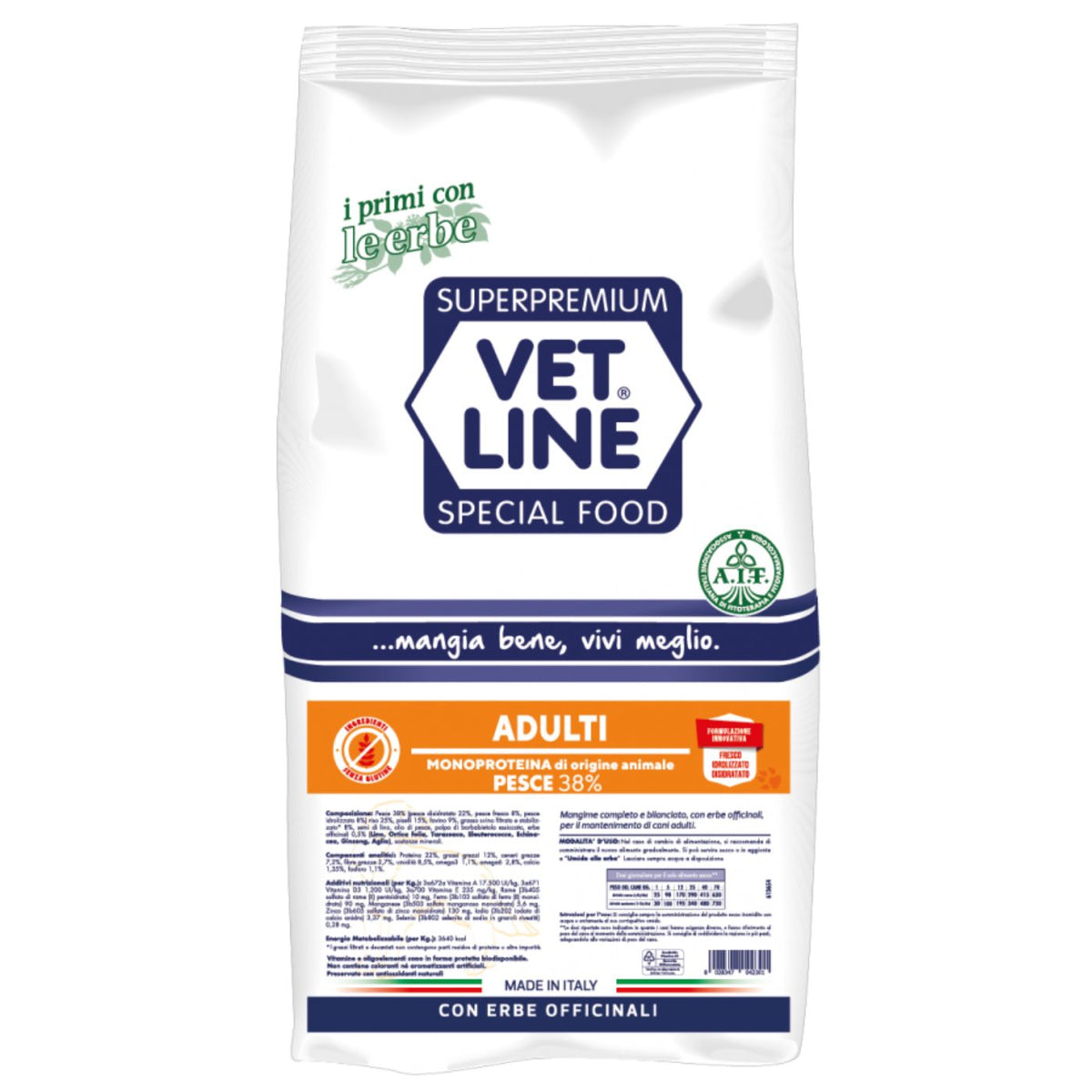 Vet Line Adulti Pesce per Cani Adulti Monoproteico VetLine
