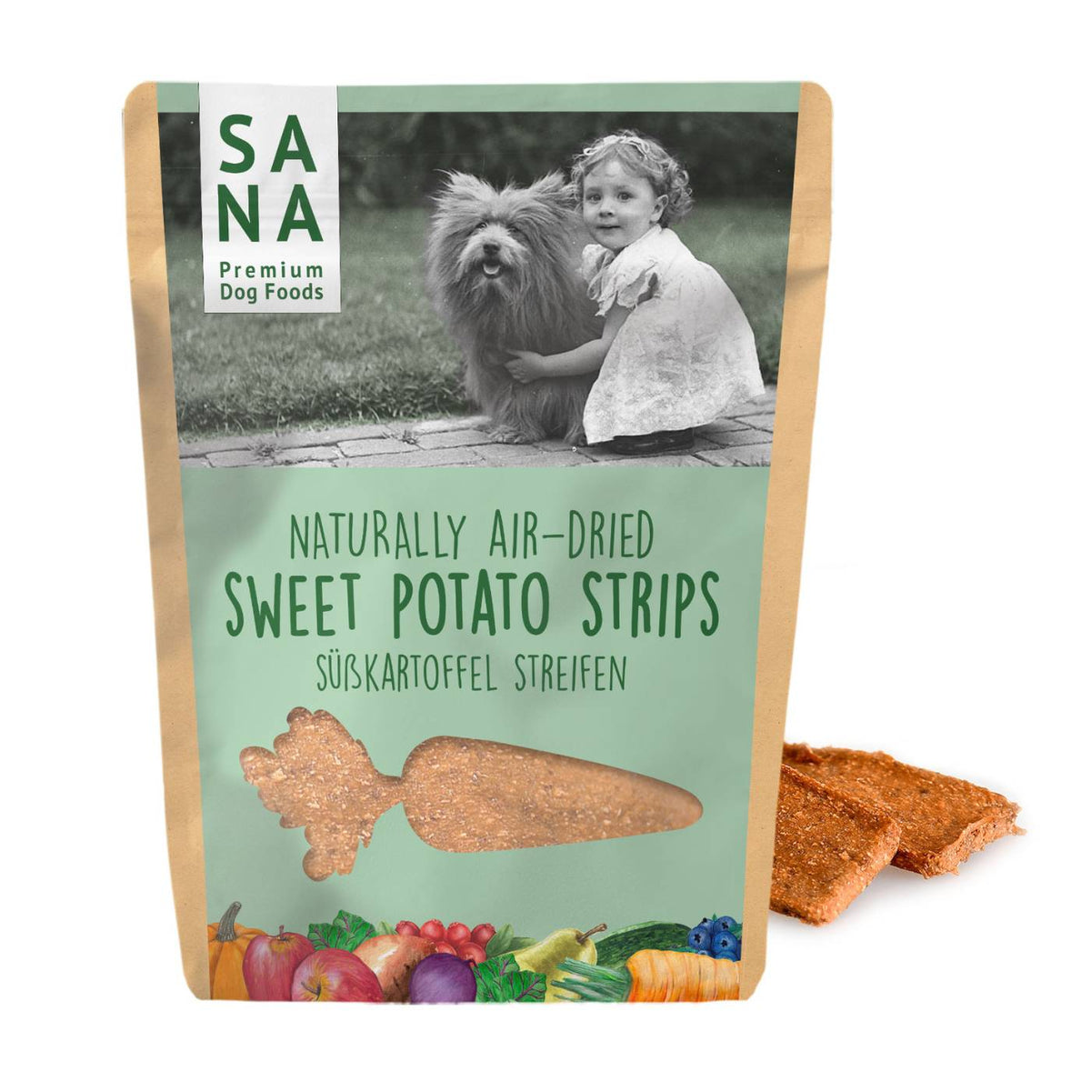 Sanadog Snack Vegetali per Cani Strisce di Patata Dolce 100 g