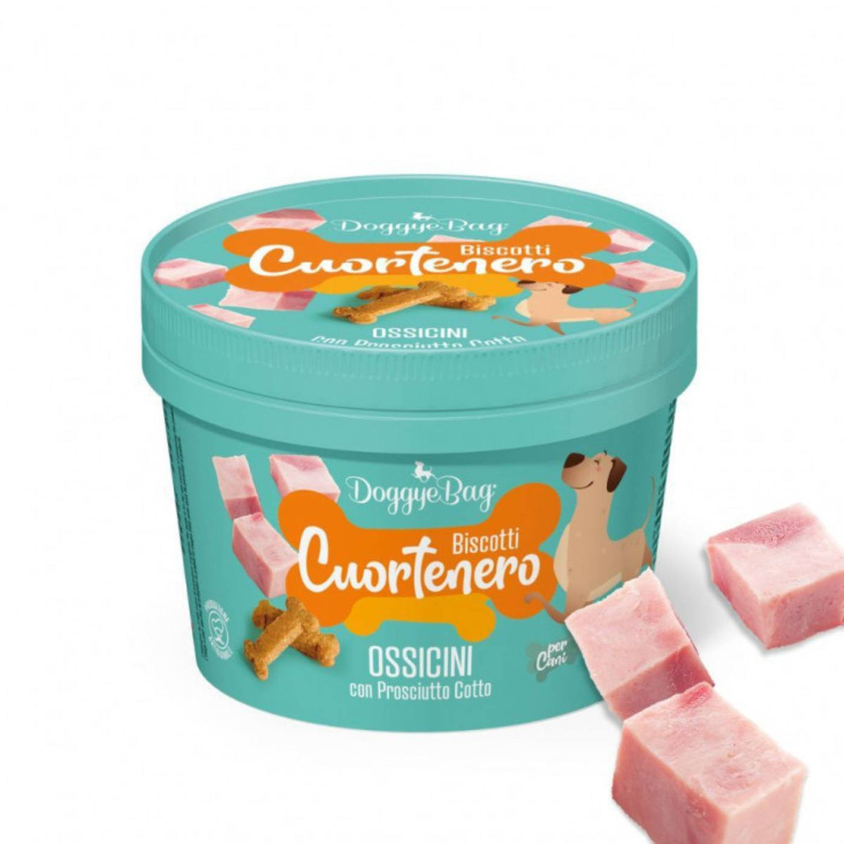 DoggyeBag Biscotti Cuortenero Ossicini Prosciutto Cotto per Cani 150 g